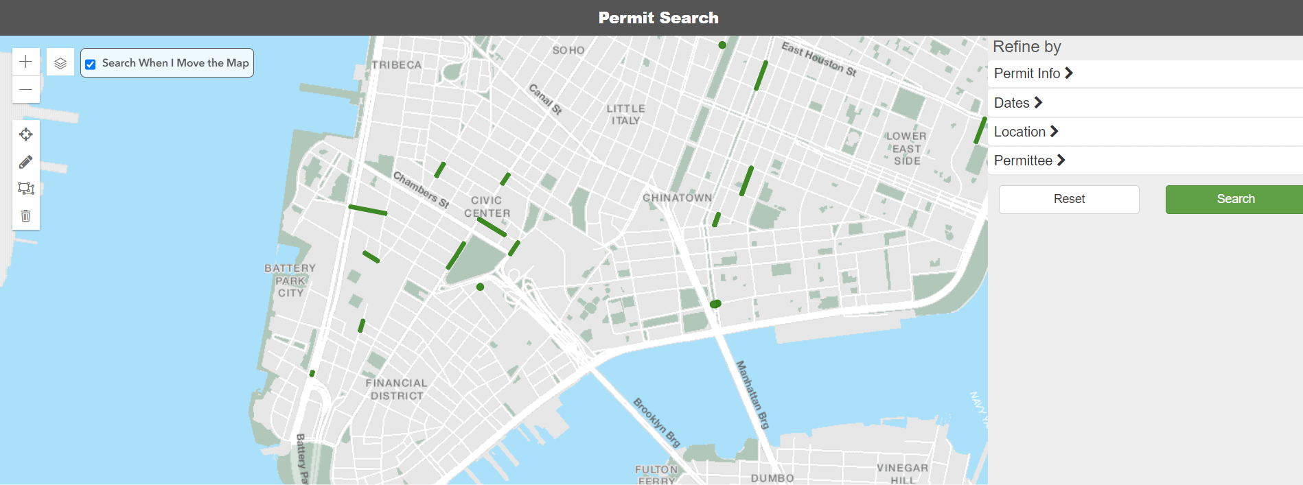 Review all Active Permits for Street Openings; Emergency Work; Protected Status Within The Five Boroughs