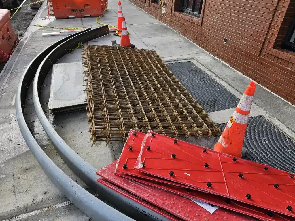 Pedestrian Ramp corner quadrant installation in Brooklyn.